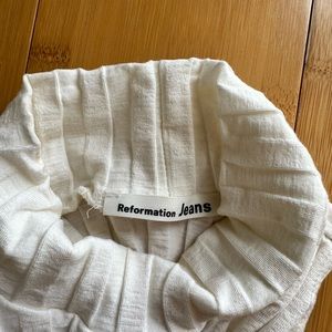 Reformation high neck cream body suit